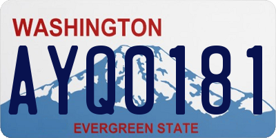 WA license plate AYQ0181