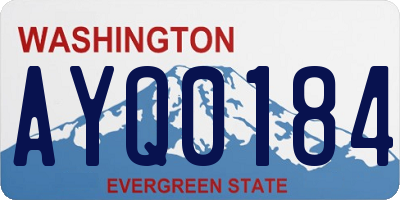 WA license plate AYQ0184