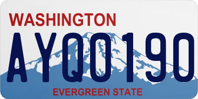 WA license plate AYQ0190