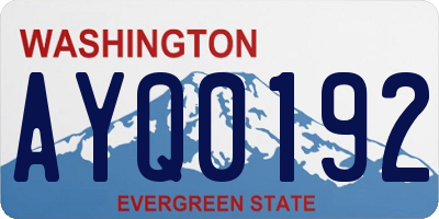 WA license plate AYQ0192