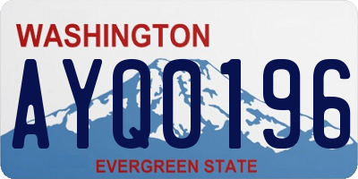 WA license plate AYQ0196