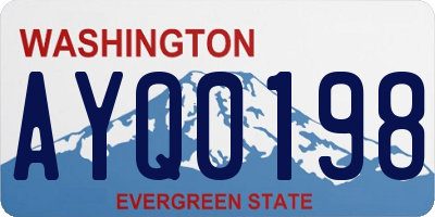 WA license plate AYQ0198