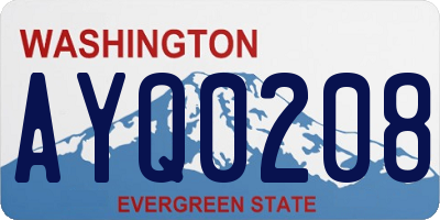 WA license plate AYQ0208