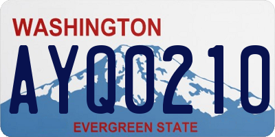 WA license plate AYQ0210