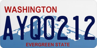 WA license plate AYQ0212