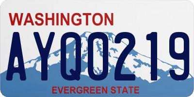 WA license plate AYQ0219