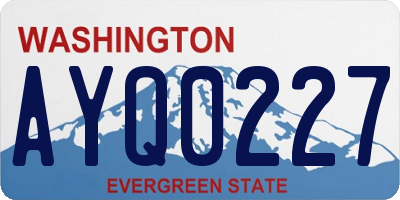 WA license plate AYQ0227