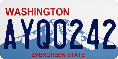 WA license plate AYQ0242