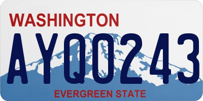 WA license plate AYQ0243