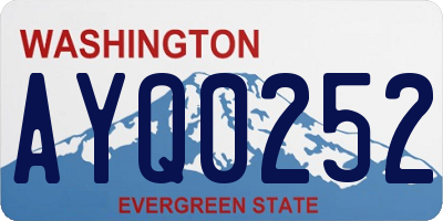 WA license plate AYQ0252