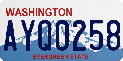 WA license plate AYQ0258
