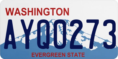 WA license plate AYQ0273