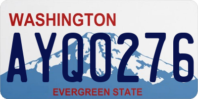 WA license plate AYQ0276
