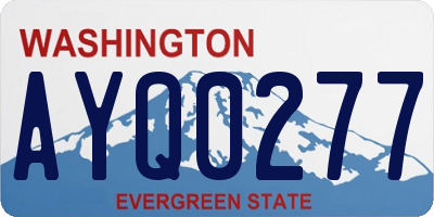 WA license plate AYQ0277