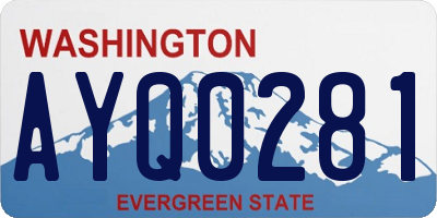 WA license plate AYQ0281