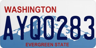WA license plate AYQ0283