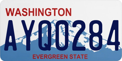 WA license plate AYQ0284