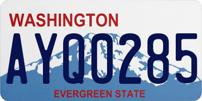 WA license plate AYQ0285