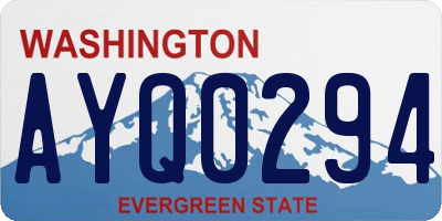 WA license plate AYQ0294