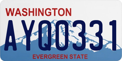 WA license plate AYQ0331