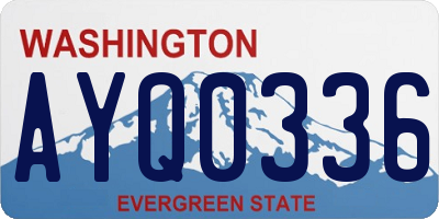 WA license plate AYQ0336