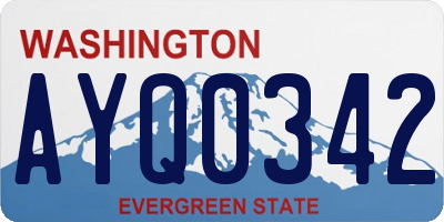 WA license plate AYQ0342