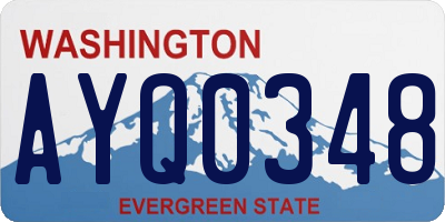 WA license plate AYQ0348