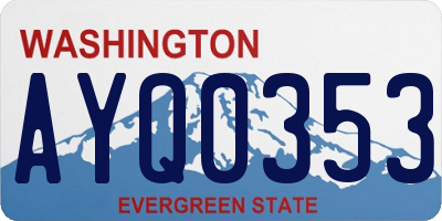 WA license plate AYQ0353