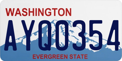 WA license plate AYQ0354