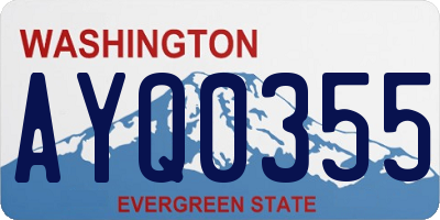 WA license plate AYQ0355