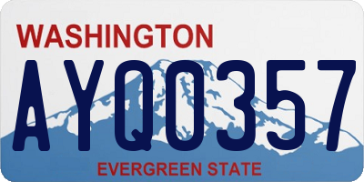 WA license plate AYQ0357