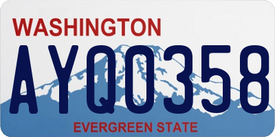 WA license plate AYQ0358