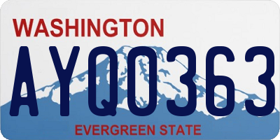 WA license plate AYQ0363