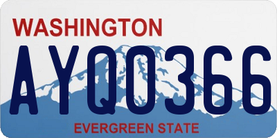 WA license plate AYQ0366