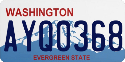 WA license plate AYQ0368