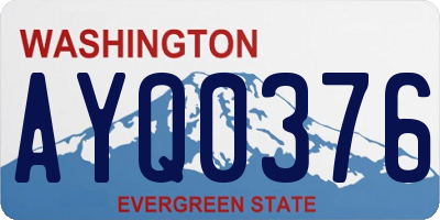 WA license plate AYQ0376