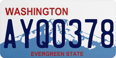 WA license plate AYQ0378