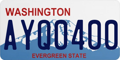 WA license plate AYQ0400