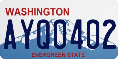 WA license plate AYQ0402