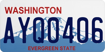 WA license plate AYQ0406
