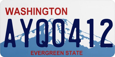 WA license plate AYQ0412
