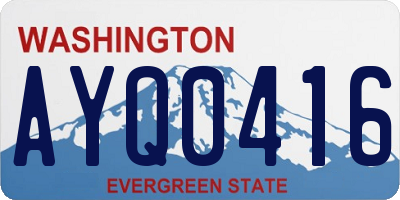 WA license plate AYQ0416