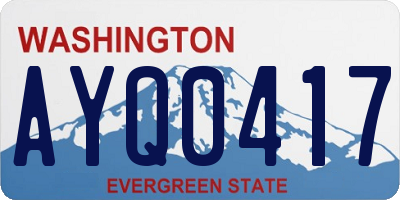 WA license plate AYQ0417