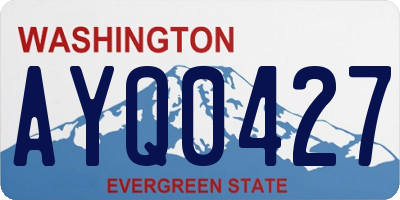 WA license plate AYQ0427