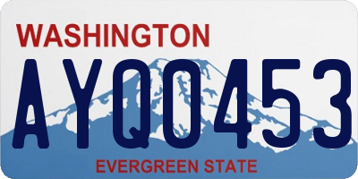 WA license plate AYQ0453
