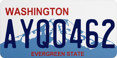 WA license plate AYQ0462