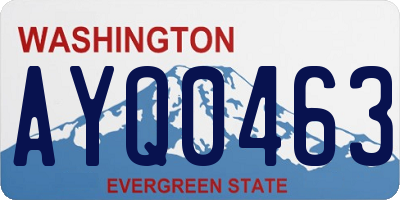 WA license plate AYQ0463
