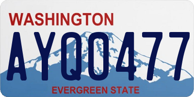 WA license plate AYQ0477
