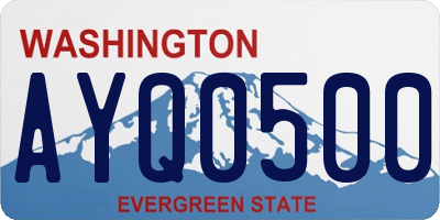 WA license plate AYQ0500