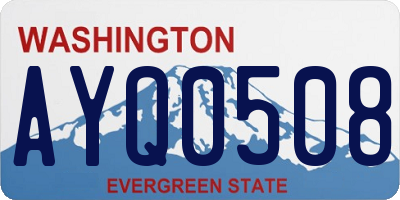 WA license plate AYQ0508